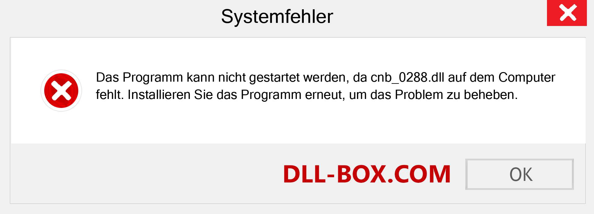 cnb_0288.dll-Datei fehlt?. Download für Windows 7, 8, 10 - Fix cnb_0288 dll Missing Error unter Windows, Fotos, Bildern