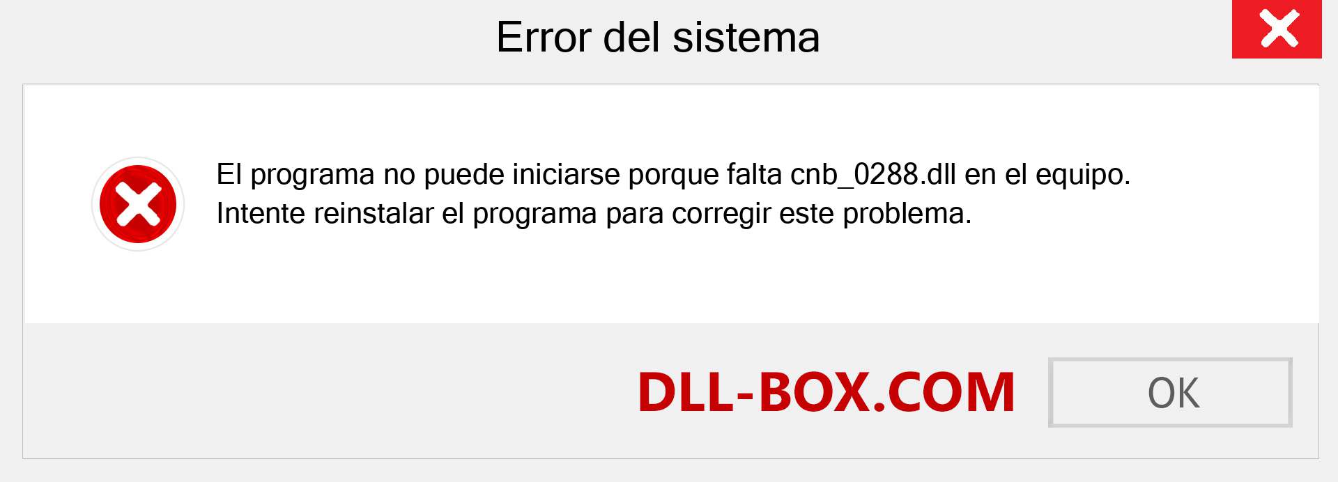 ¿Falta el archivo cnb_0288.dll ?. Descargar para Windows 7, 8, 10 - Corregir cnb_0288 dll Missing Error en Windows, fotos, imágenes